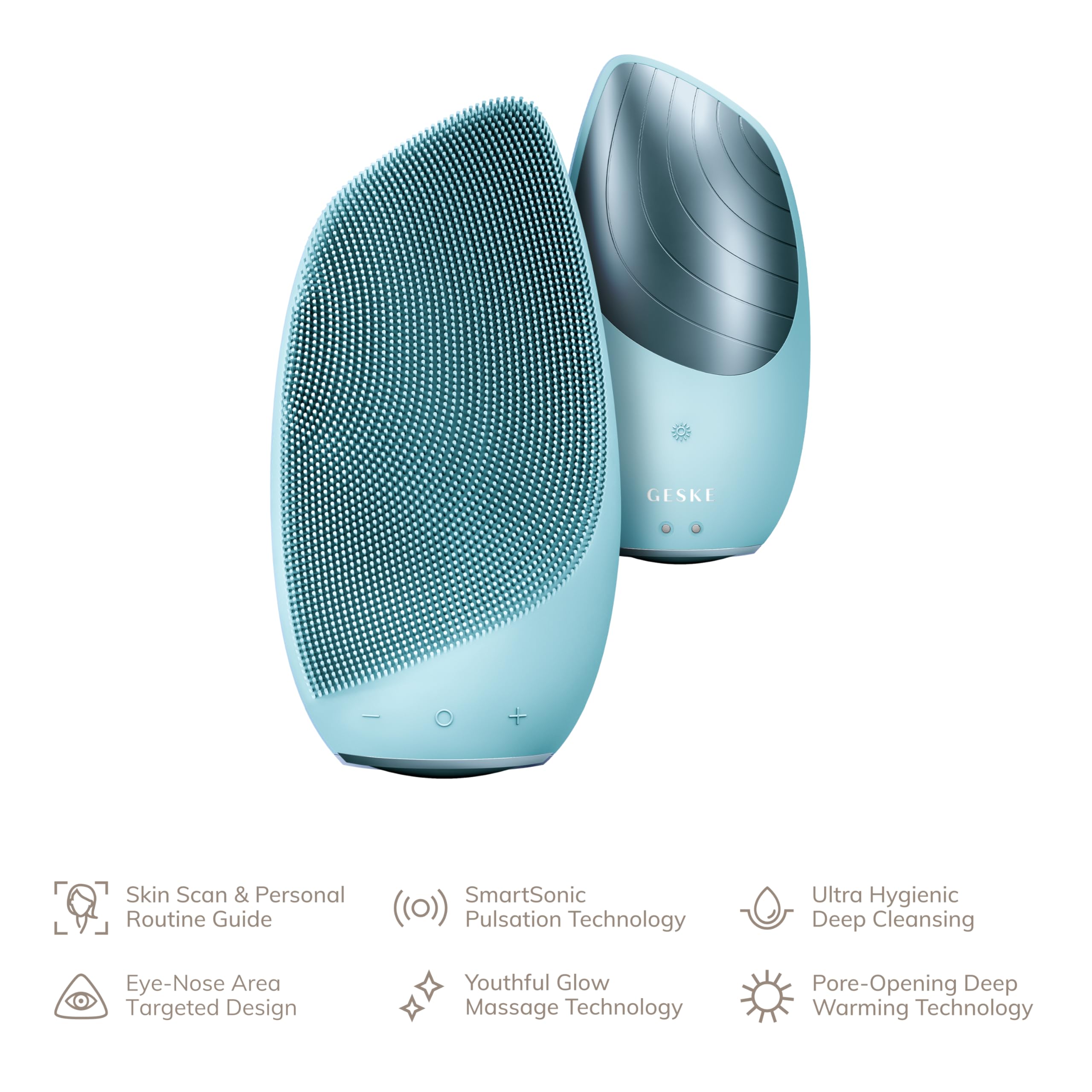 GESKE SmartAppGuided Thermo Cleanse Action showing makeup removal and pore care