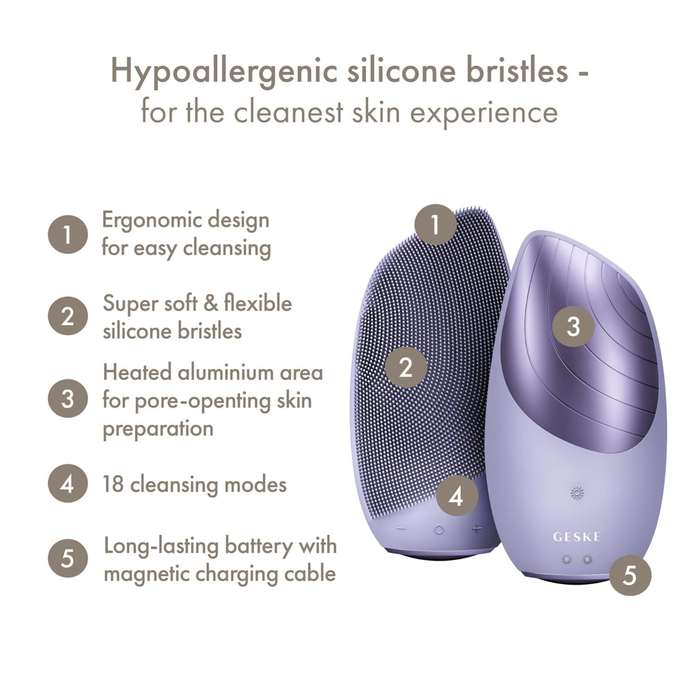 GESKE SmartAppGuided brush in action cleanses pores and removes makeup residue effectively