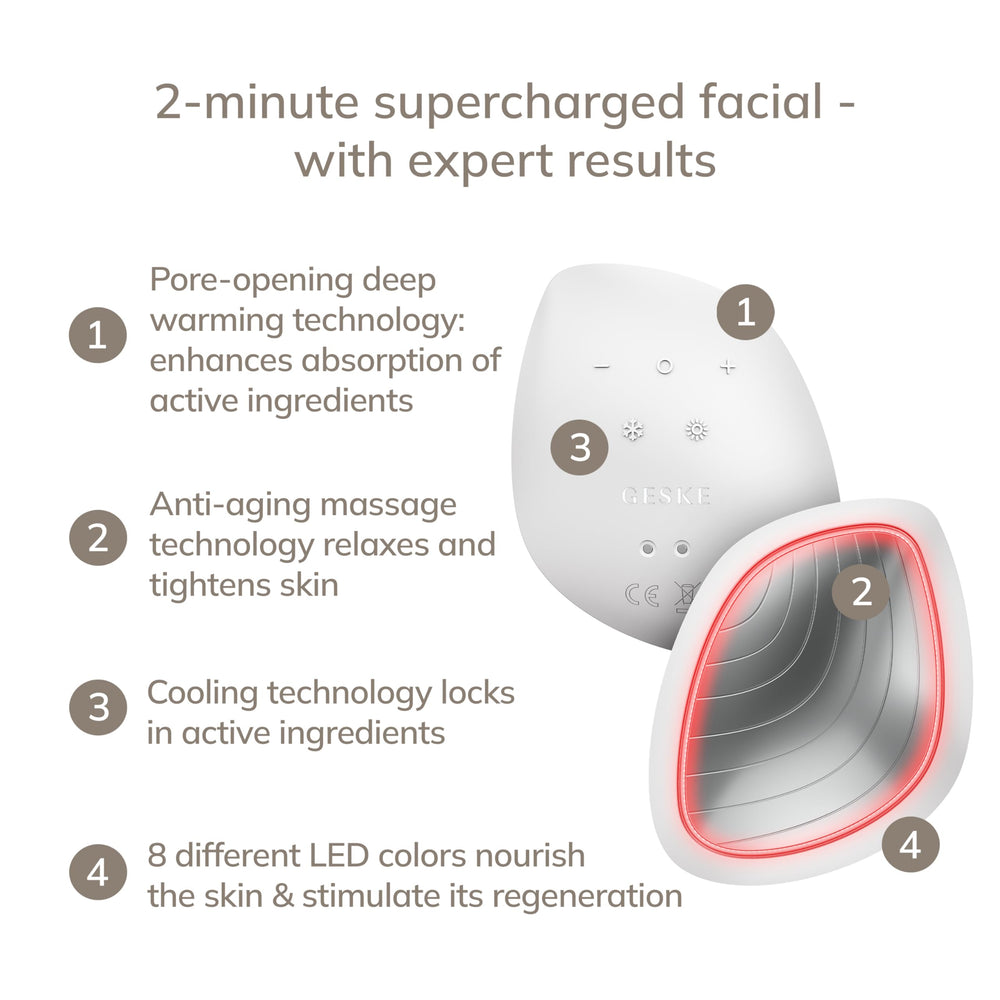 GESKE mask demonstrating warmth and cooling therapy in action for refreshed skin