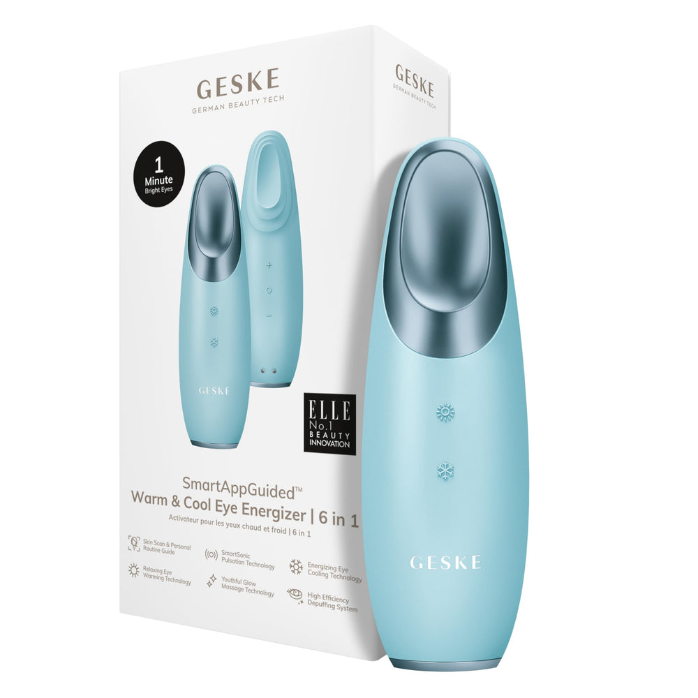 GESKE eye energizer overview showing 6-in-1 features for refreshed eyes