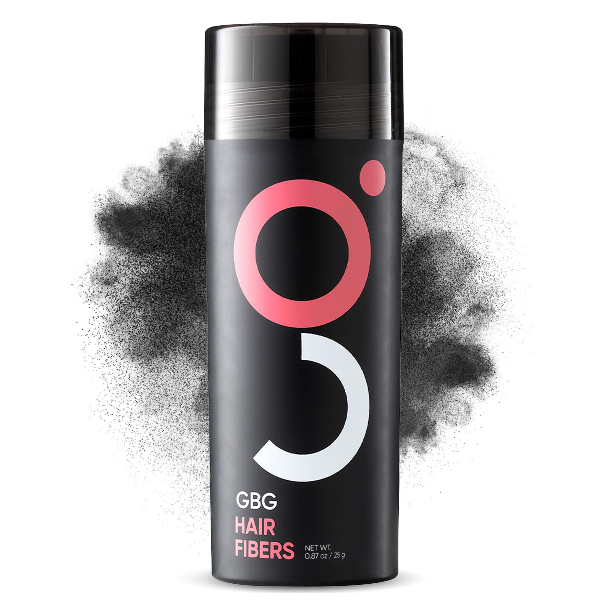 Get Back Gorgeous GBG Hair Fibers bottle delivering quick coverage and lift.