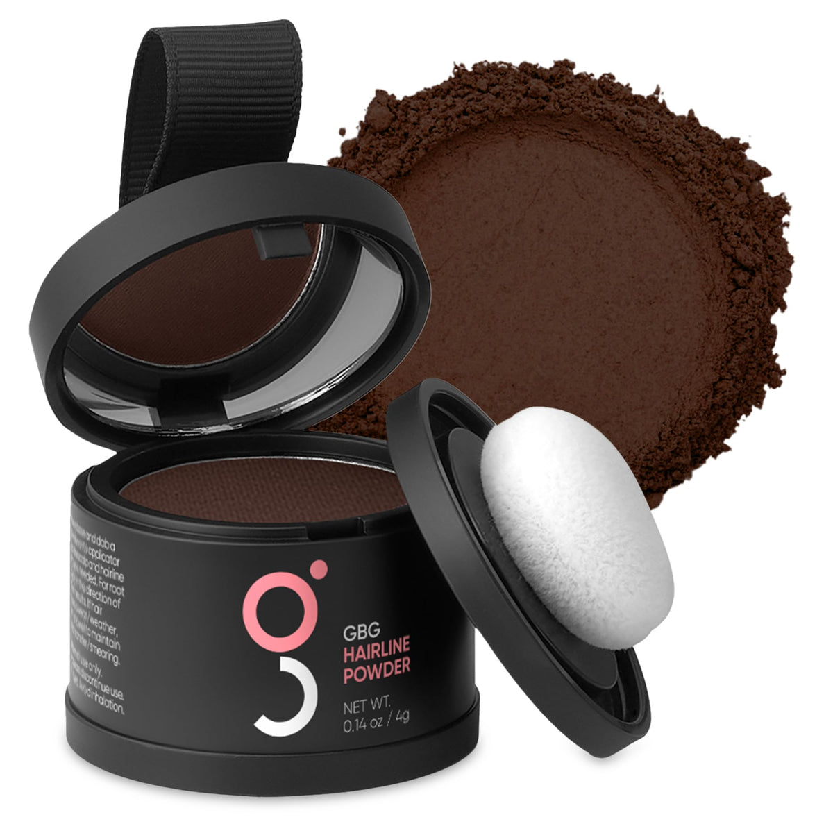 GBG Hairline Powder in dark brown provides instant coverage for a fuller, natural hairline.
