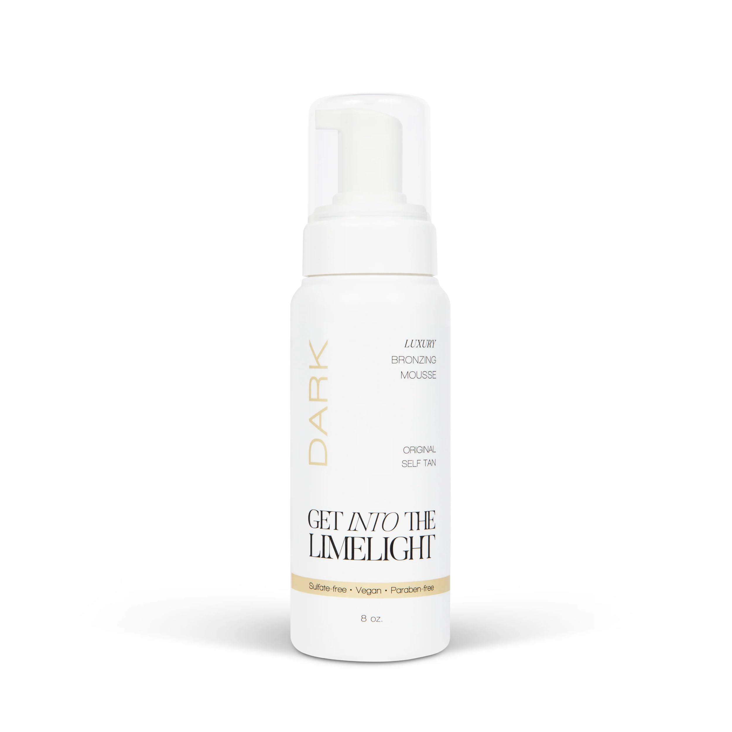 Get Into The Limelight Dark Sunless Tanning Mousse bottle with rich tint for precise application