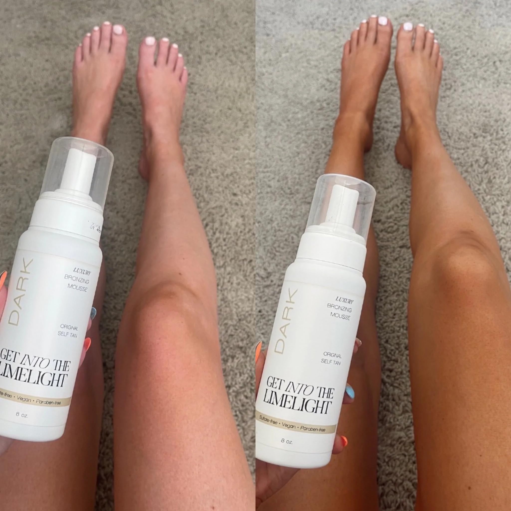 Get Into The Limelight Dark Sunless Mousse swirl on skin for natural-looking coverage