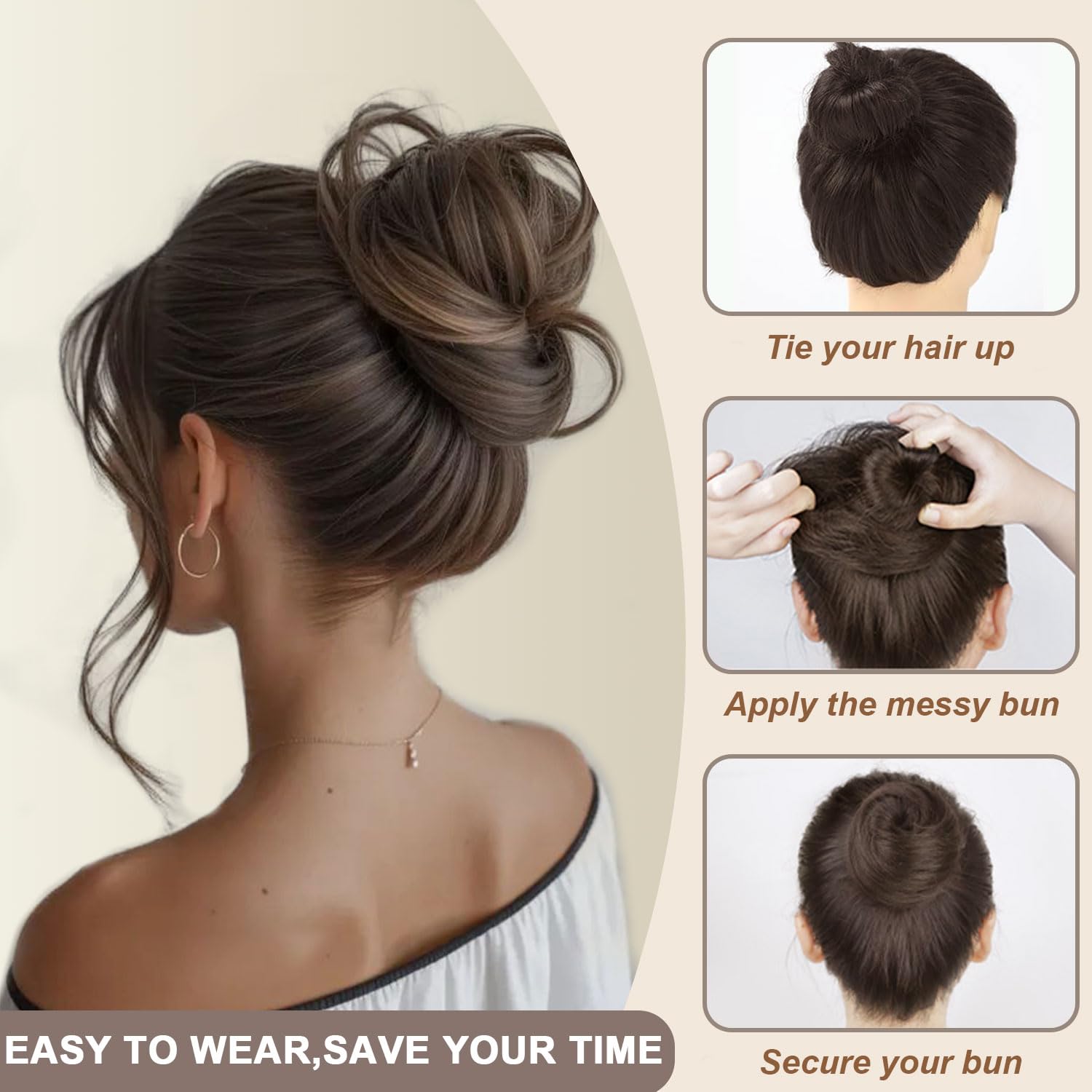 GETEYAYA natural curly bun for women enhances effortless chic styles