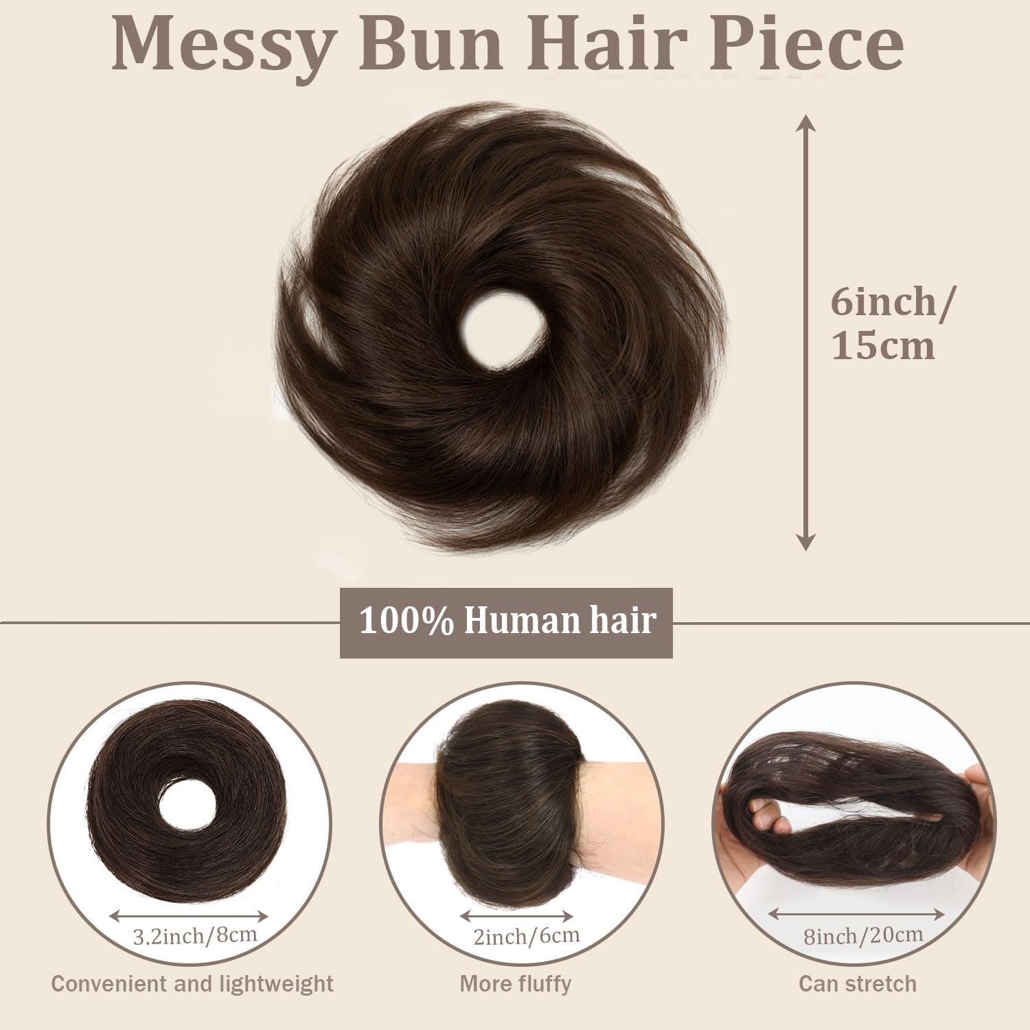 GETEYAYA real human hair messy bun updo offers natural texture and shine
