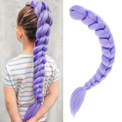 GetGal 28-inch purple braiding ponytail blends naturally for quick transformation.