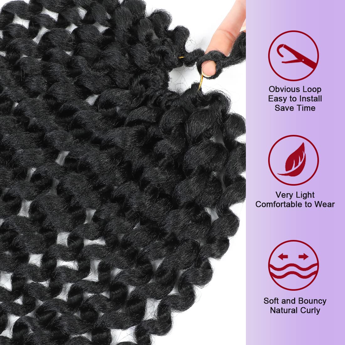 GetMaige 12inch 85g crochet hair closeup—balanced weight for natural movement.