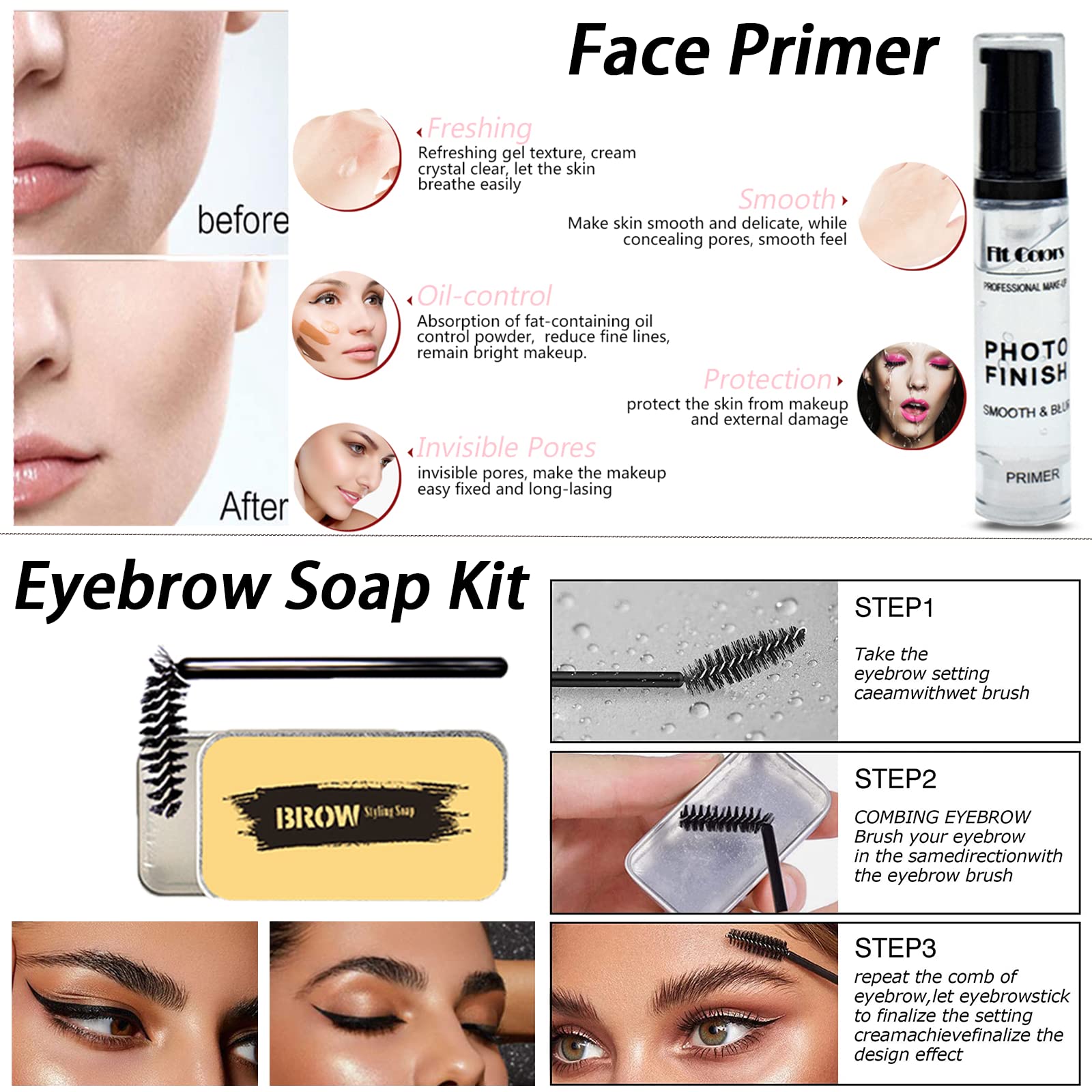 Geyomi brow soap creates neat, natural-looking, well-groomed brows.