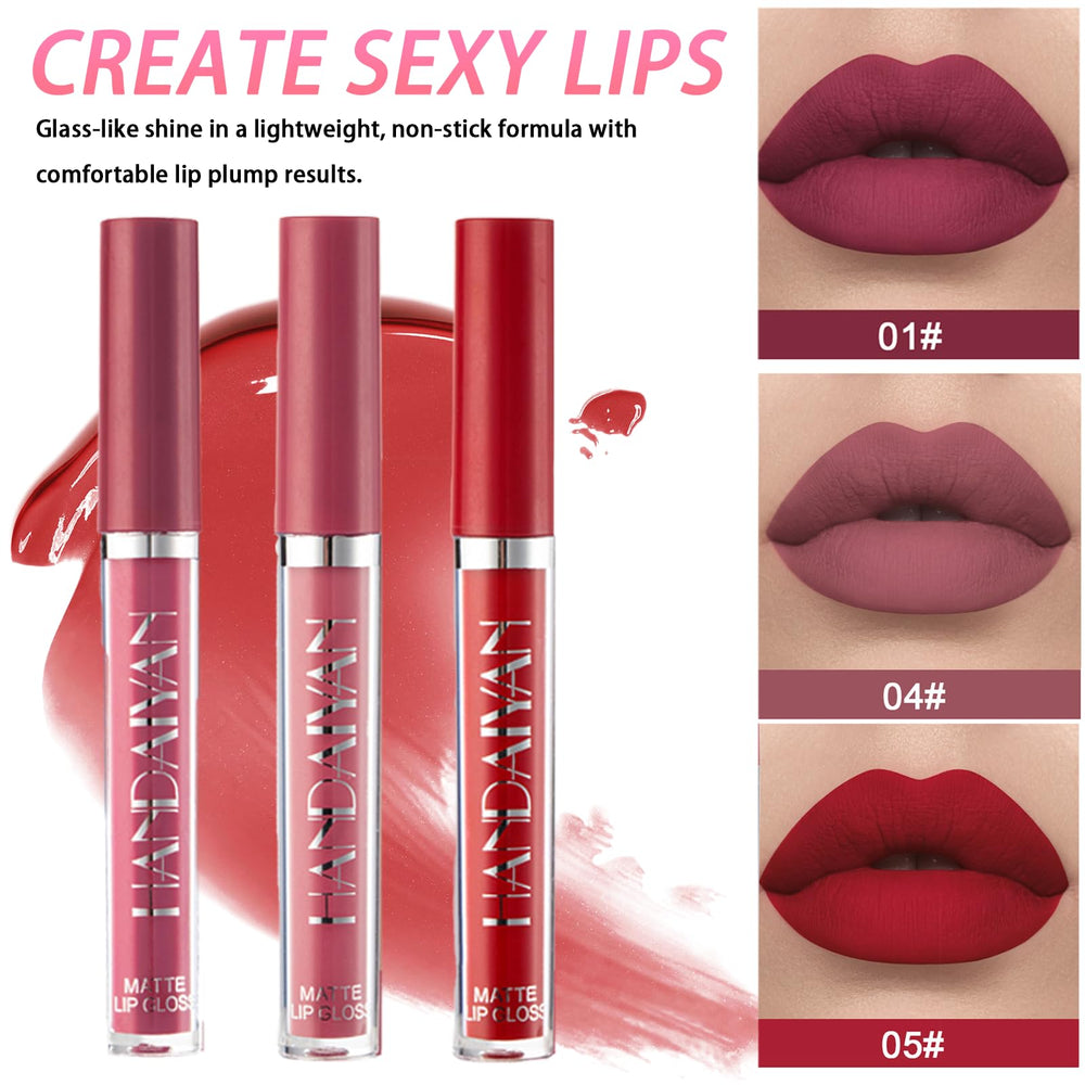 Geyomi three-piece liquid lipsticks offer long-lasting color with comfortable wear.