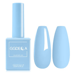 GGDECA 15ml light blue gel polish bottle shows true color for precise application.