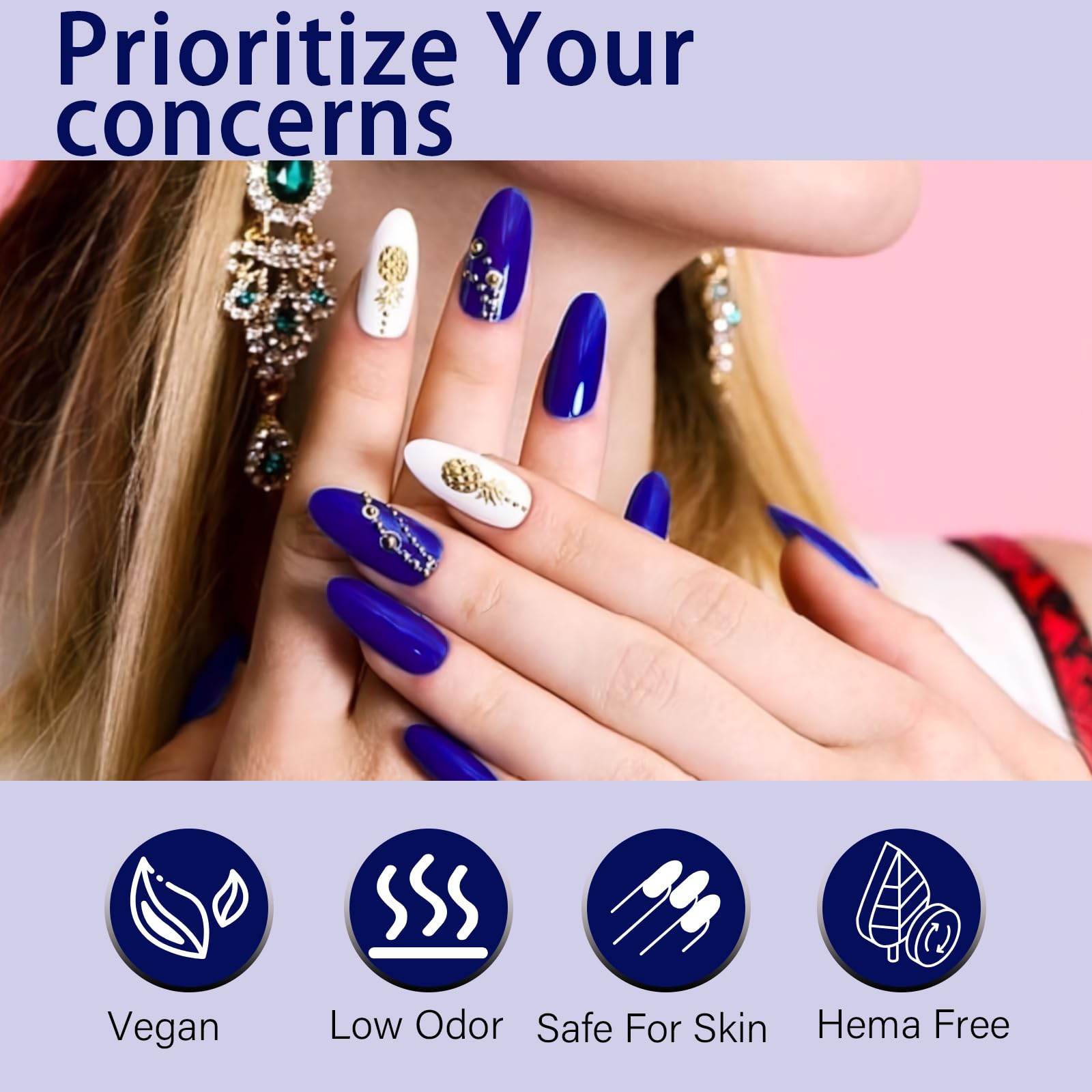 GGDECA royal blue gel polish brush ready for clean, efficient coats.