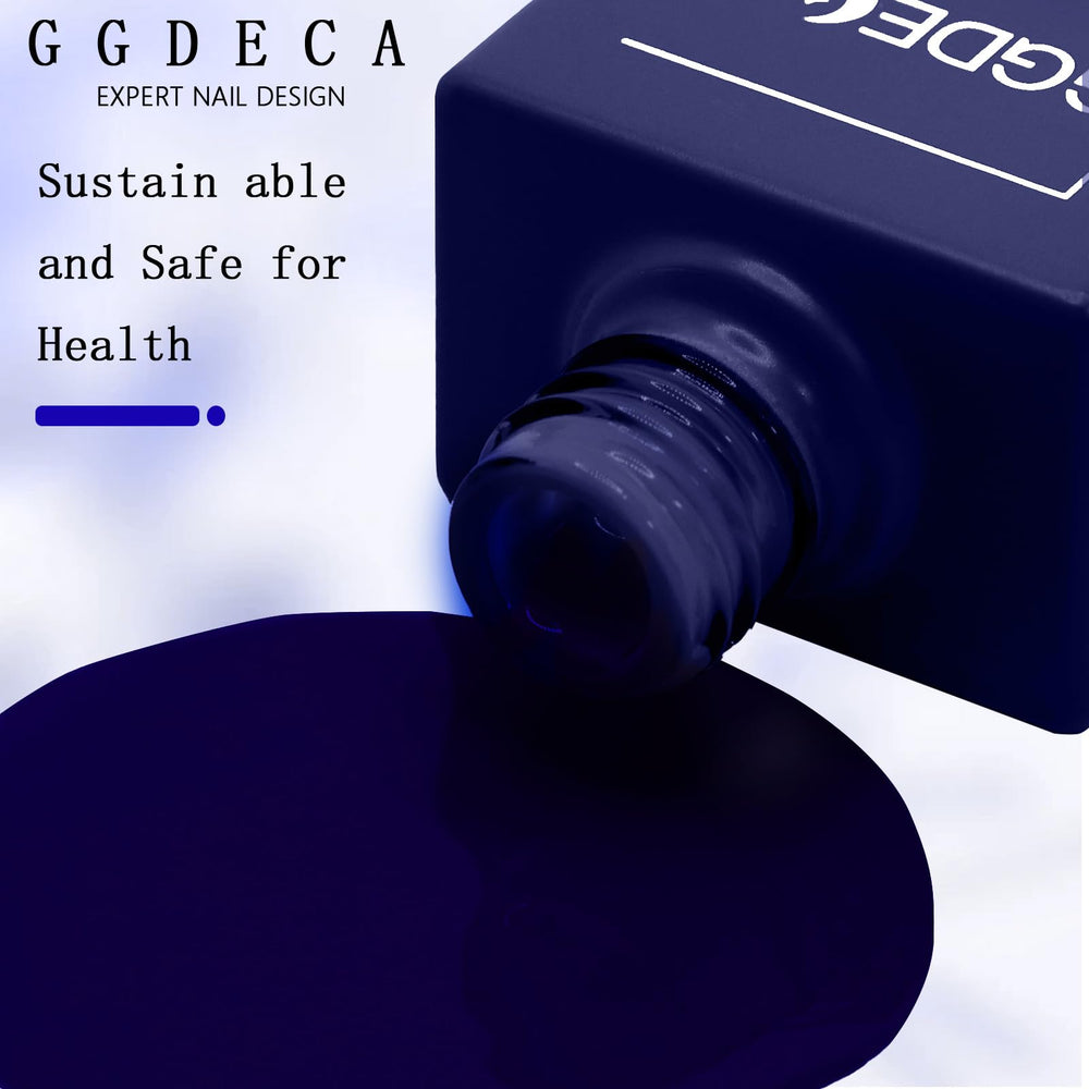 GGDECA royal blue gel polish cap emphasizes comfortable grip for smooth application.