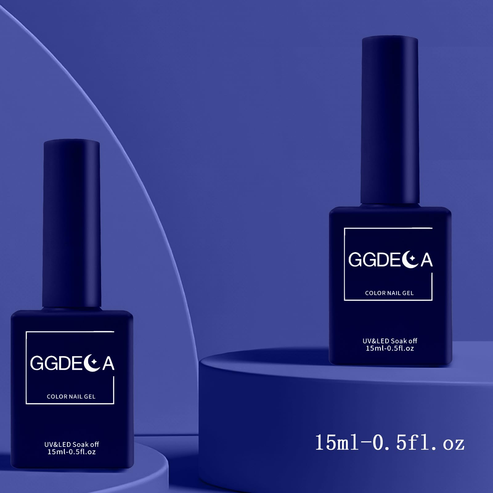 GGDECA royal blue gel polish glossy finish demonstrates high-shine results.