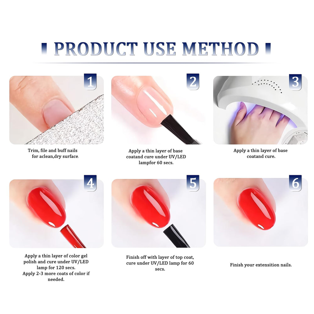 GGDECA royal blue gel polish packaging displays product details for shoppers.