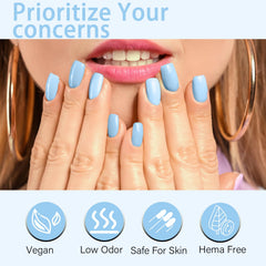 GGDECA UV/LED cure imagery emphasizes fast 90-120 second setting for busy evenings.