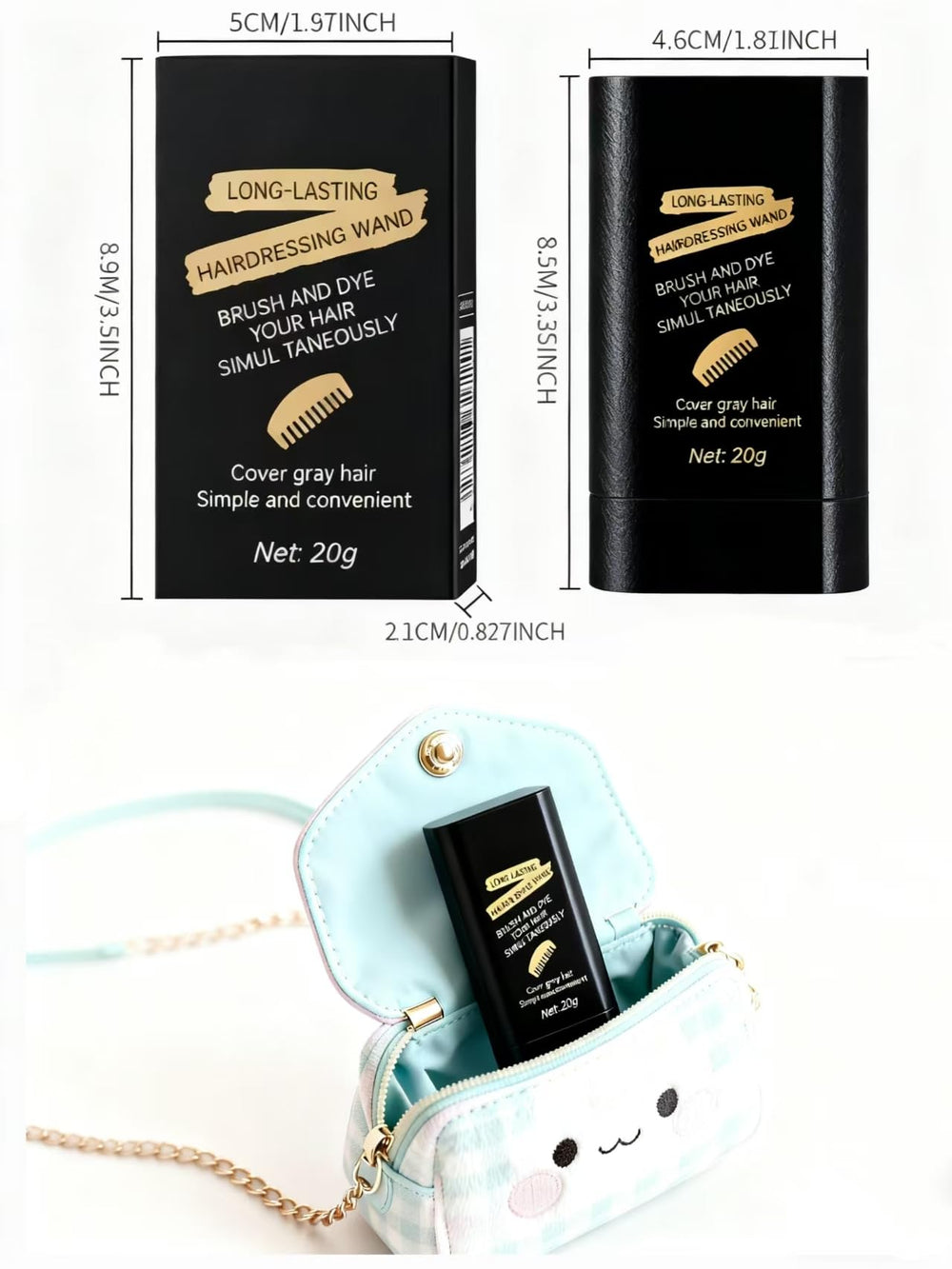 GGleerite daily-use hair dye comb ready for on-the-go touch-ups