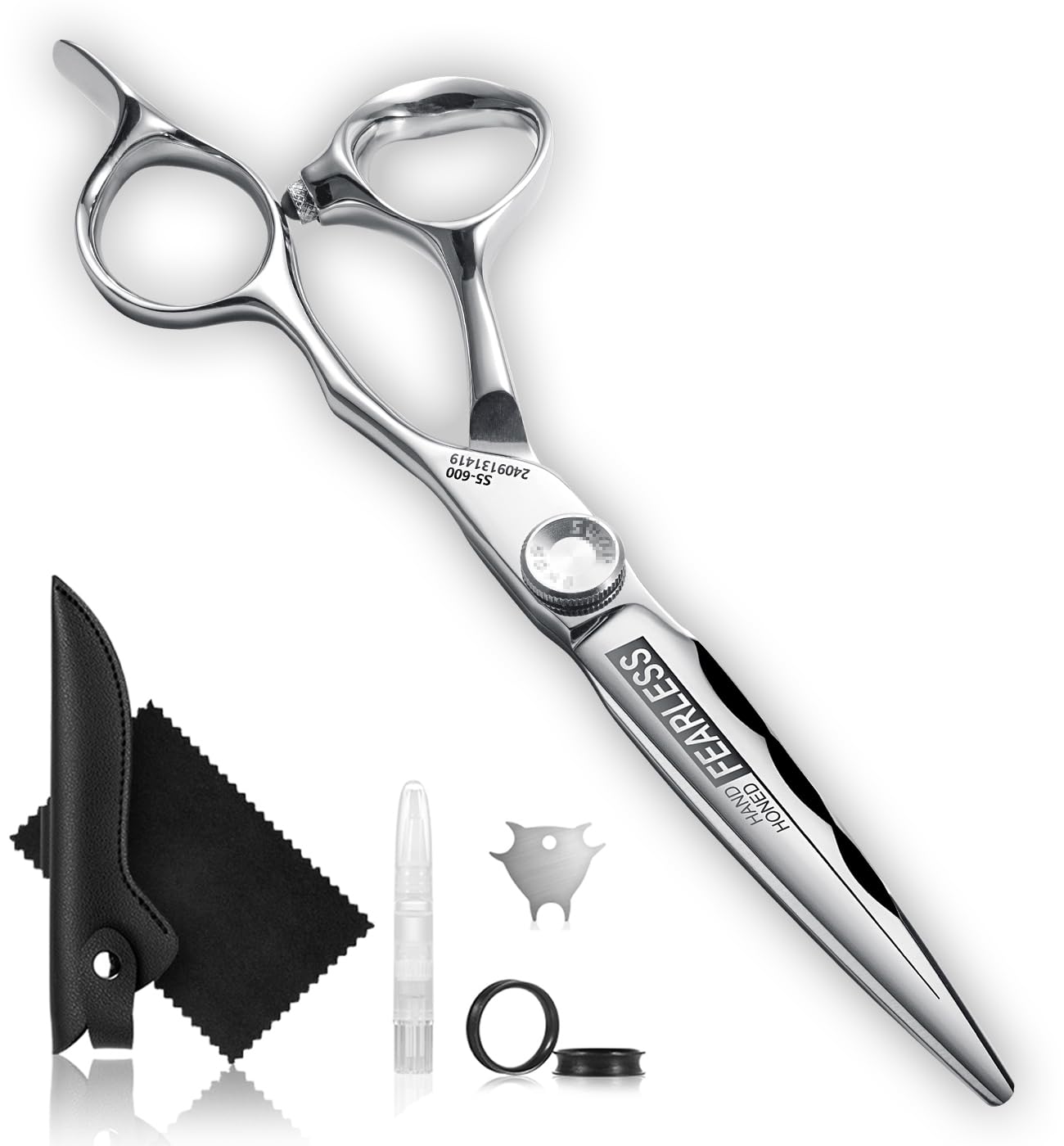 GGPH professional hair cutting scissors close-up blade for precise, clean cuts.