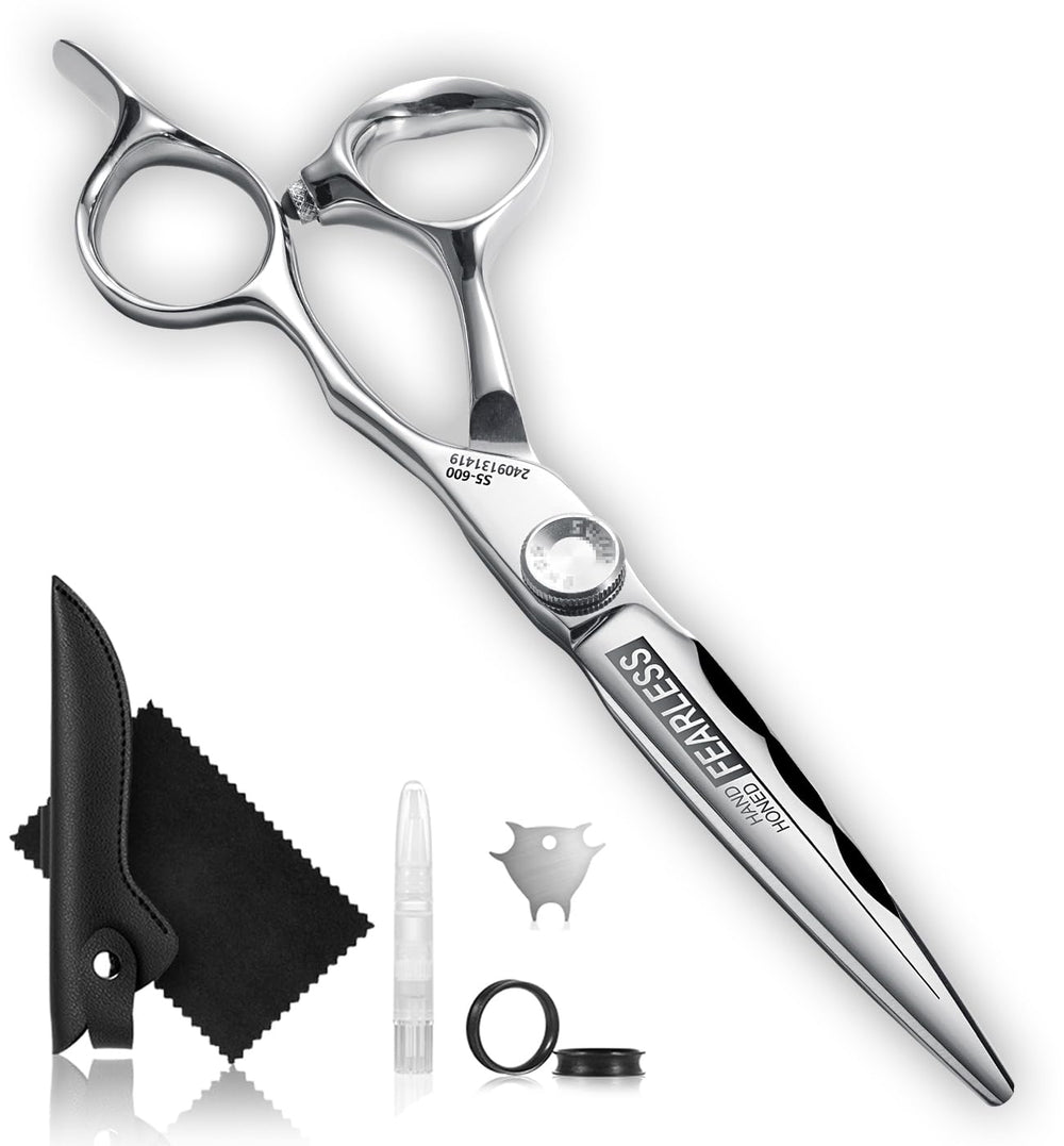 GGPH professional hair cutting scissors close-up blade for precise, clean cuts.