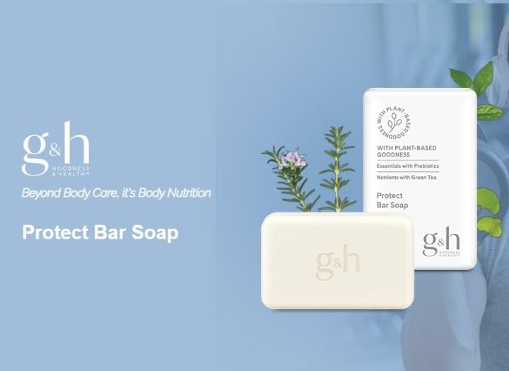 GH PROTECT bar soap on dish ready for daily body cleansing.