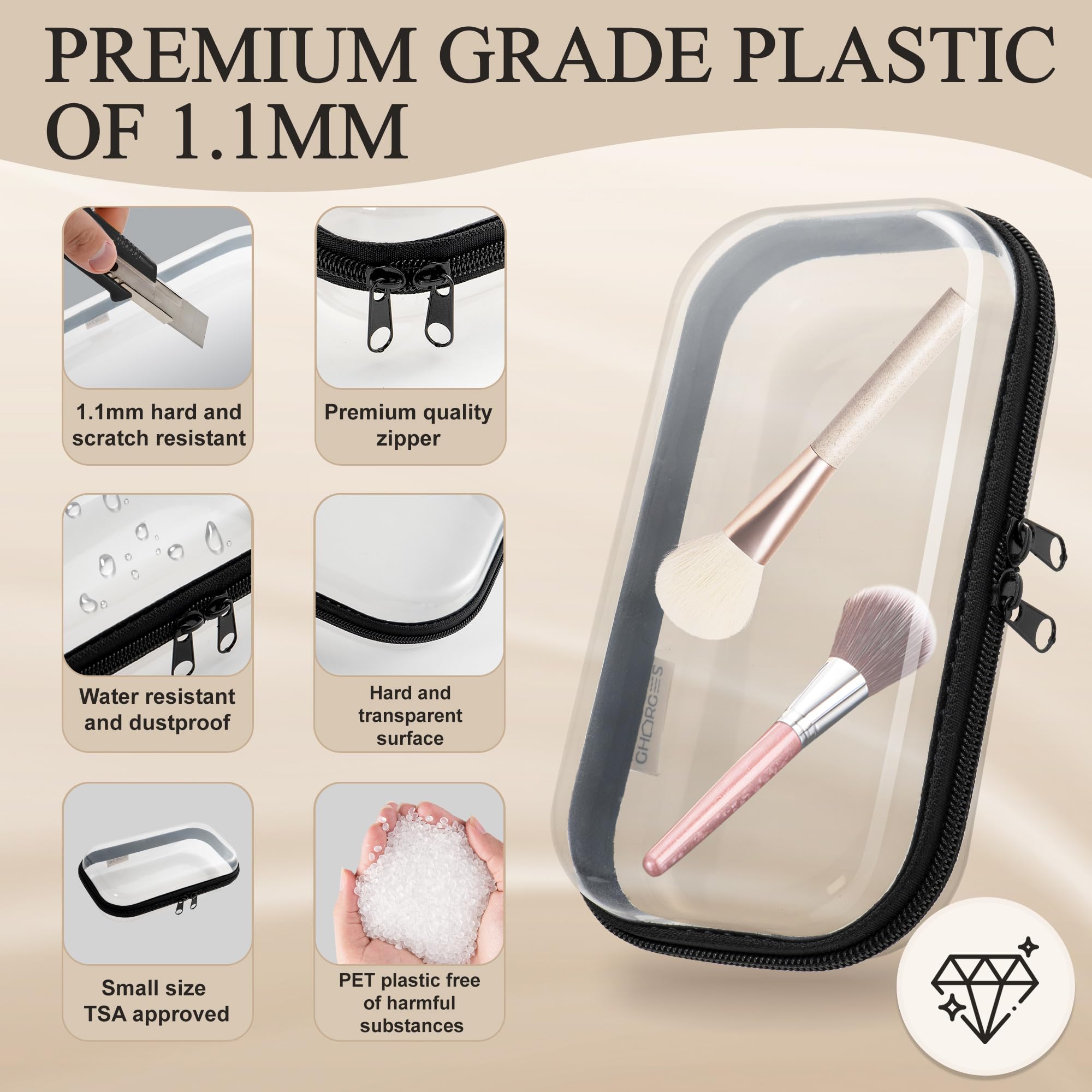 Gharges clear large case – spacious packing cube for clothes or toys with solid shape.