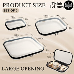 Gharges clear medium case – skincare storage with secure zipper for travel and desk tidy.