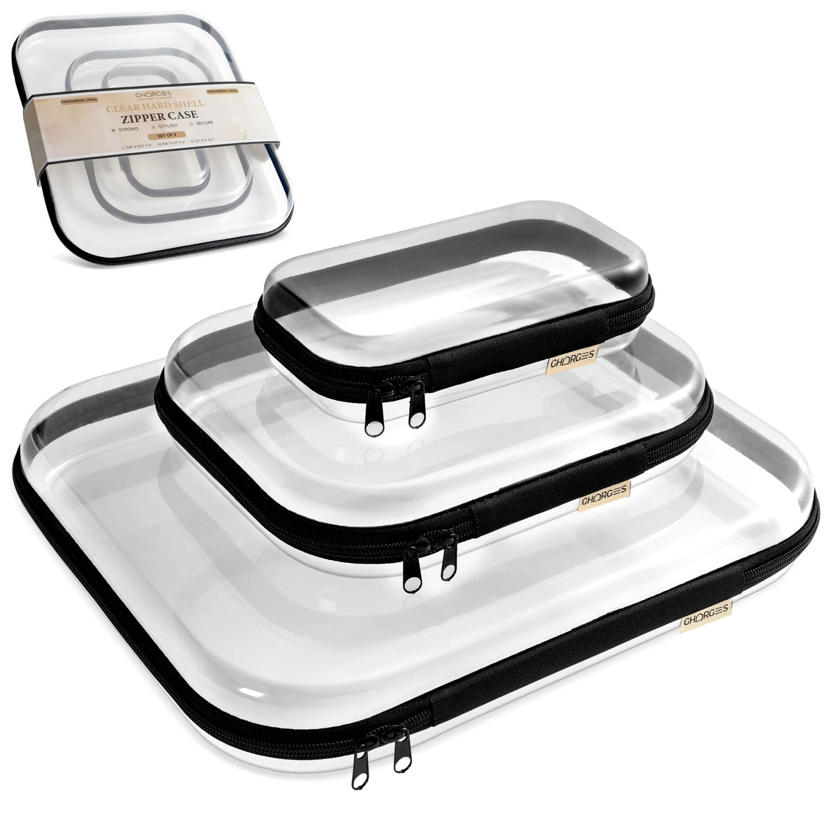 Gharges clear small case – compact makeup organizer with quick access and spill prevention.