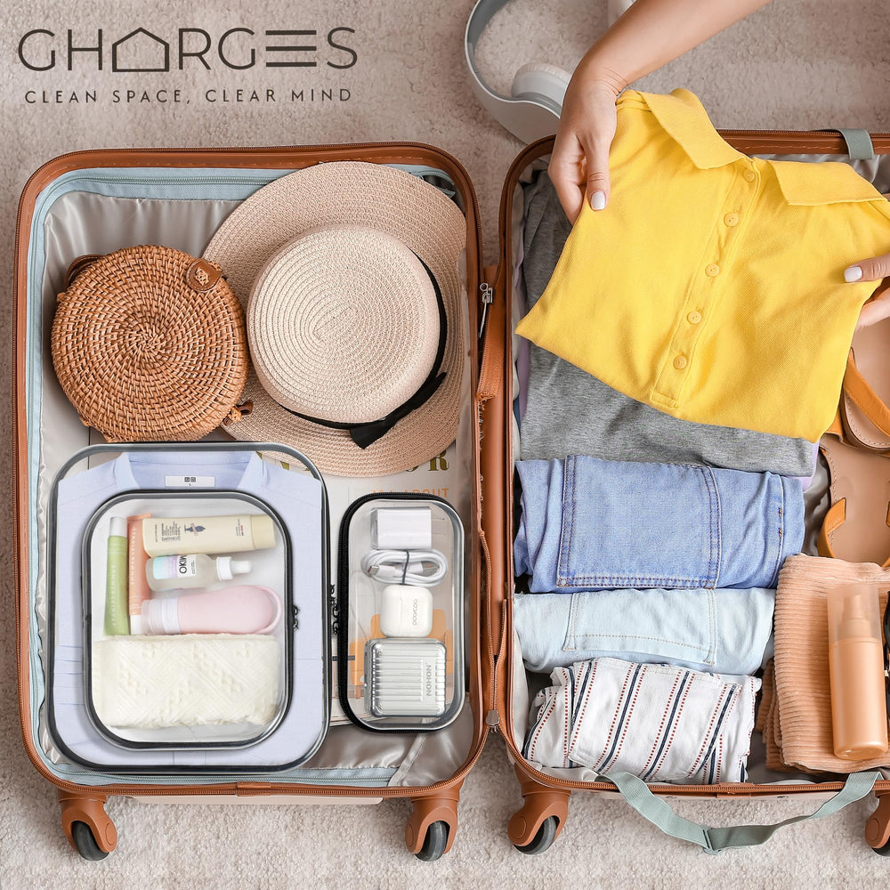 Gharges clear travel case – secure zipper keeps contents neat during journeys.