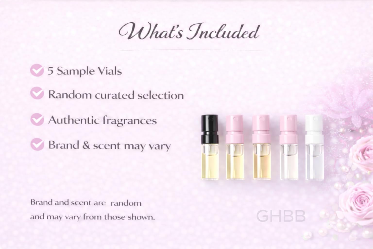 GHBB designer fragrance vials in a discovery kit.
