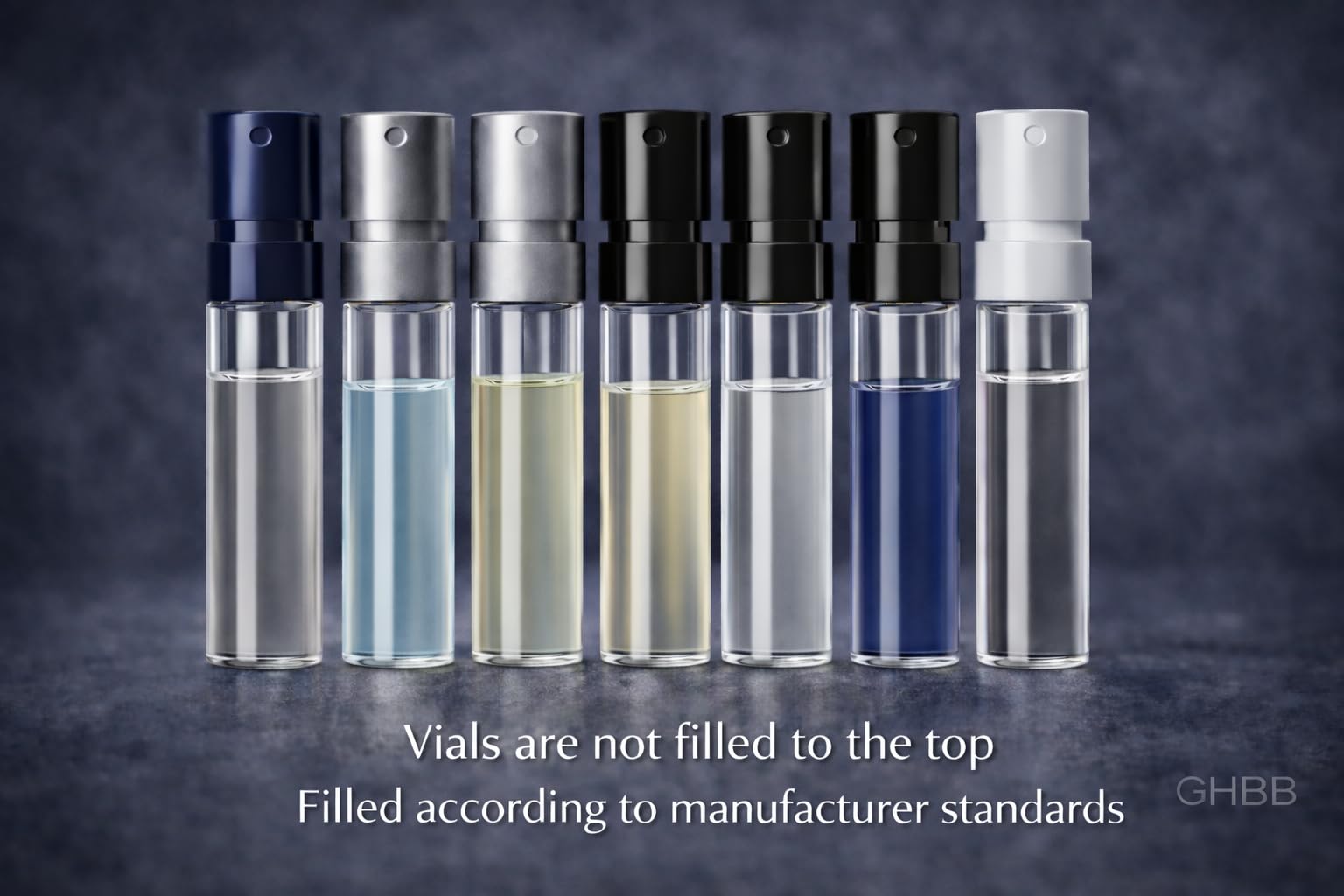 GHBB designer fragrances collection box displaying diverse scents