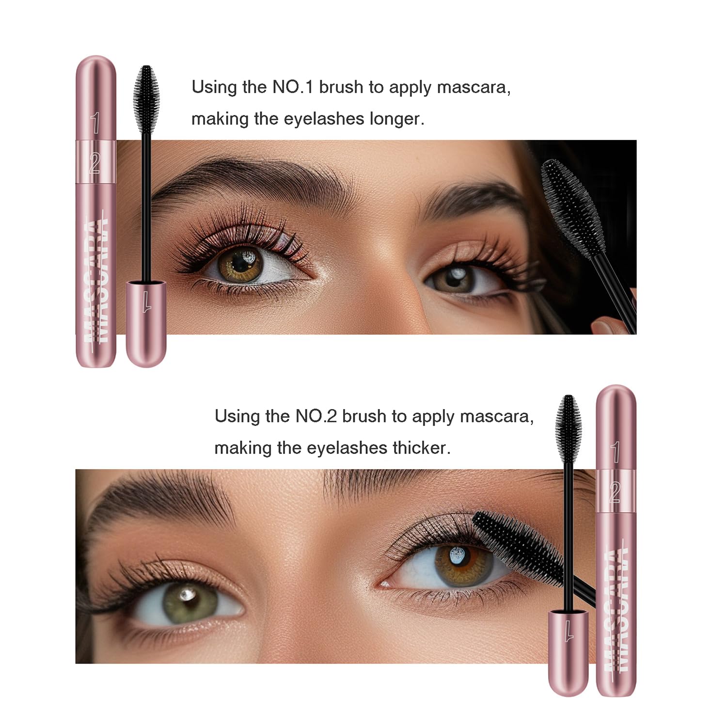 GHFCZOO 2-step mascara first brush applying natural definition on lashes