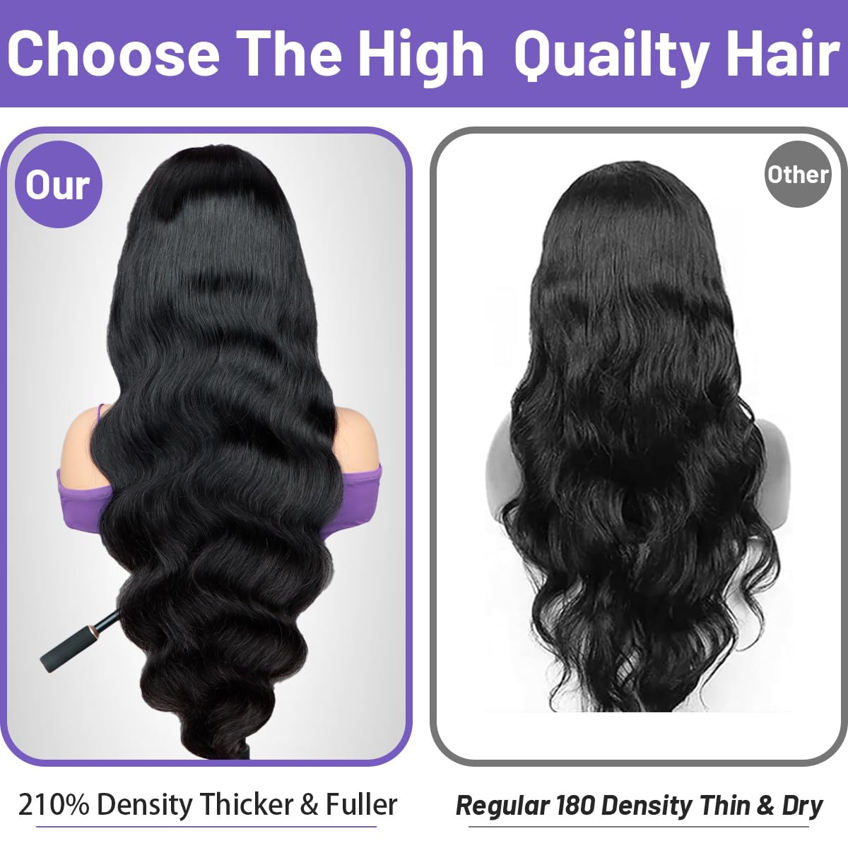 Ghios bleached knots for a natural-looking hairline and scalp illusion.