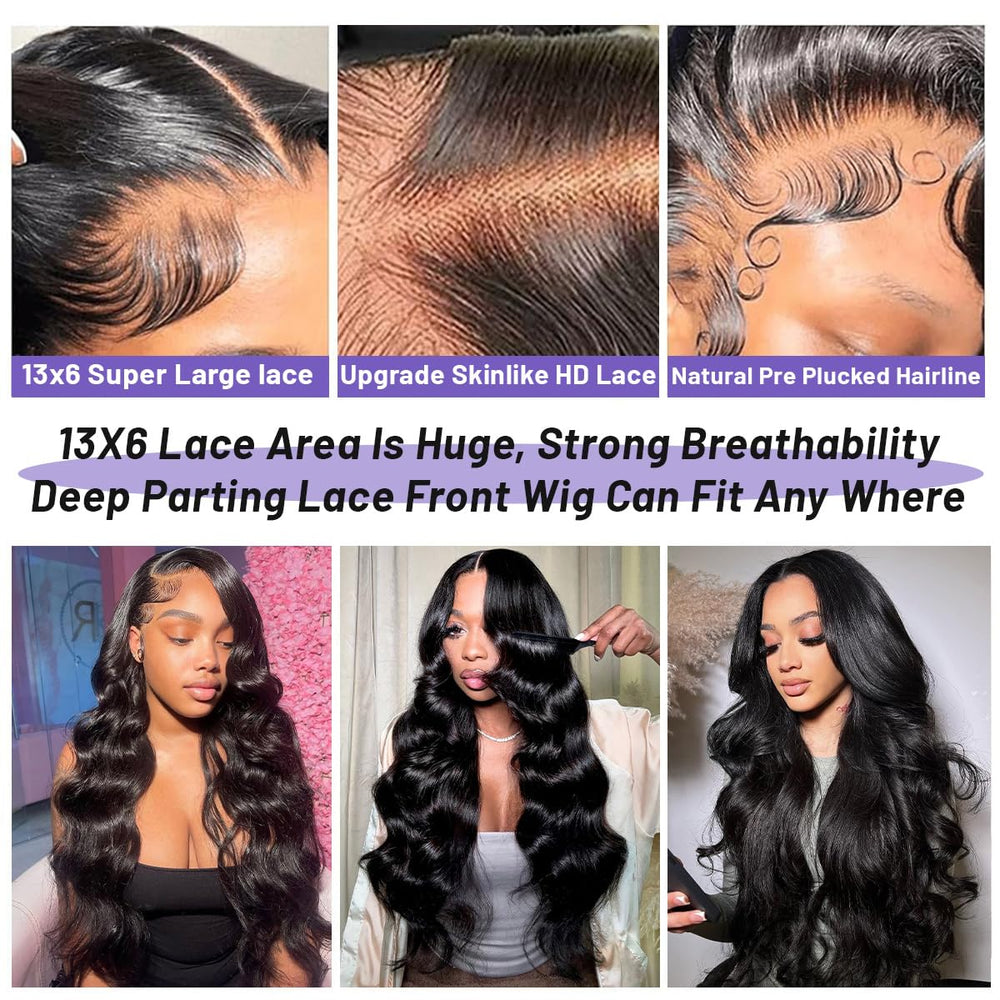 Ghios HD transparent lace front with large parting area for versatile styles.