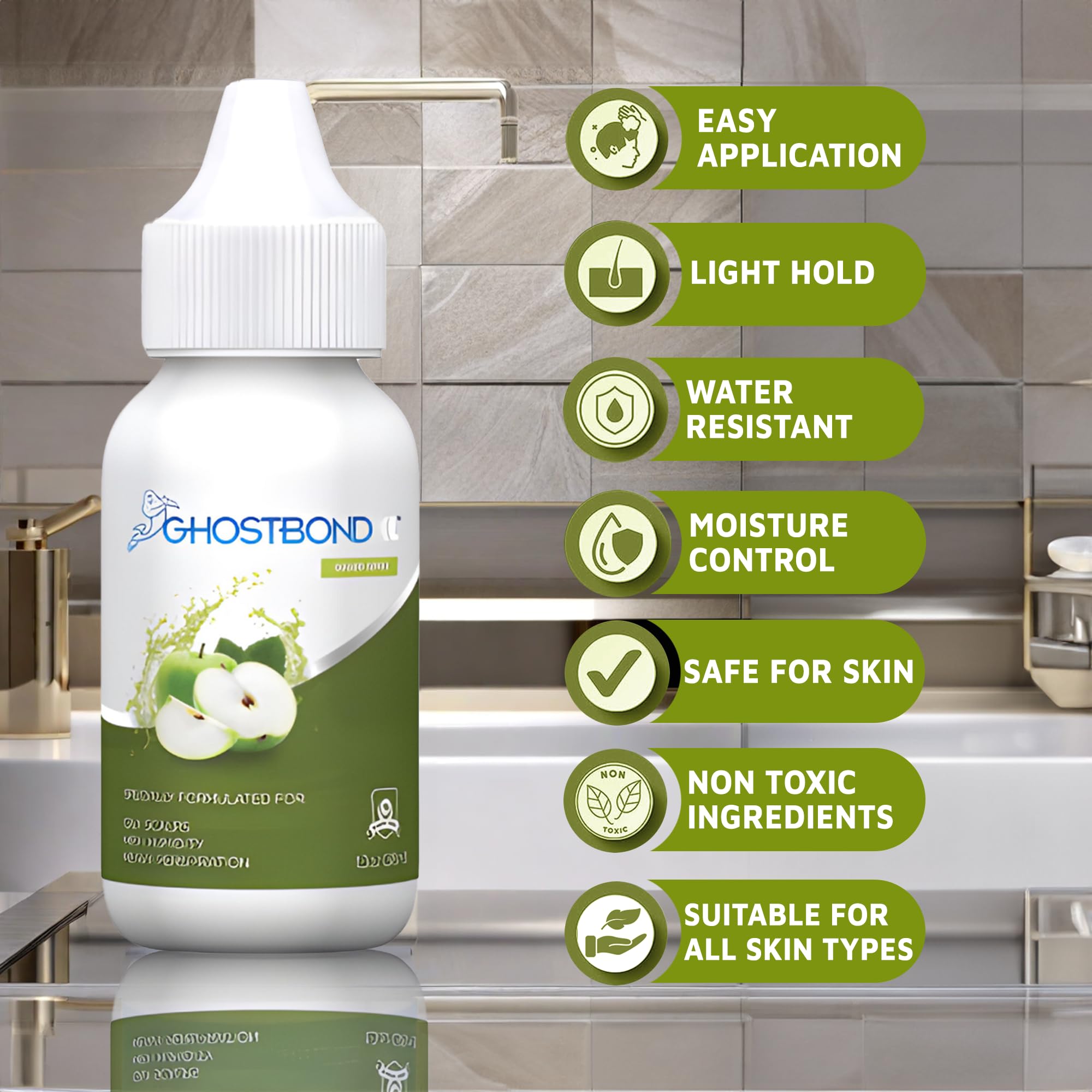 Removal of GhostBond XL with mild alcohol after wear.