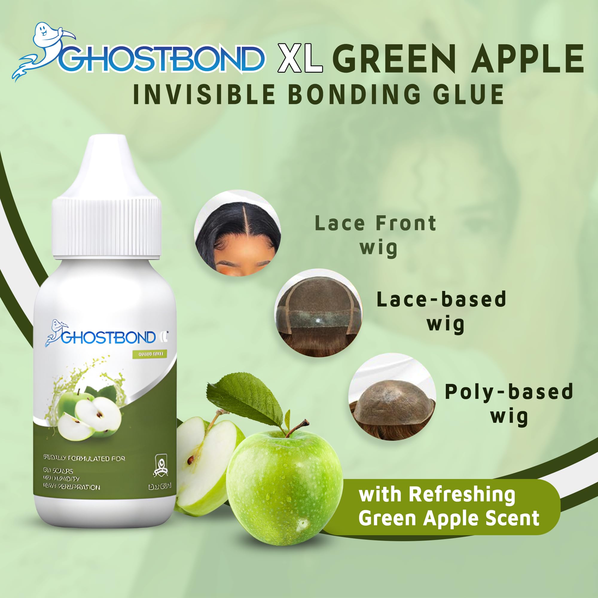 Pleasant green apple scent enhances styling during use.