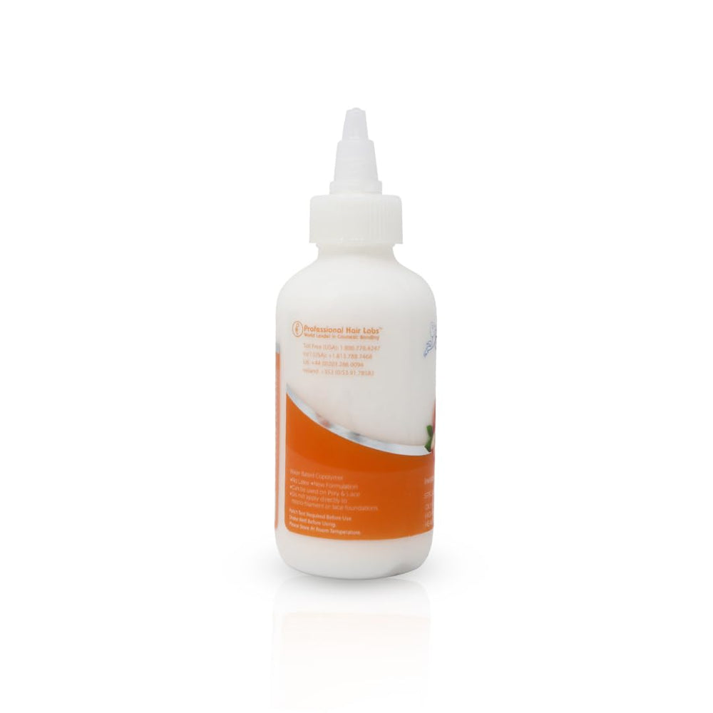 GhostBond XL Peach latex-free formula protects sensitive scalps during wear.