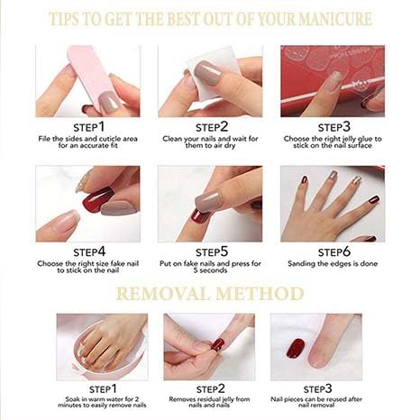 Gifiky packaging with file and jelly glue showing all-in-one manicure kit