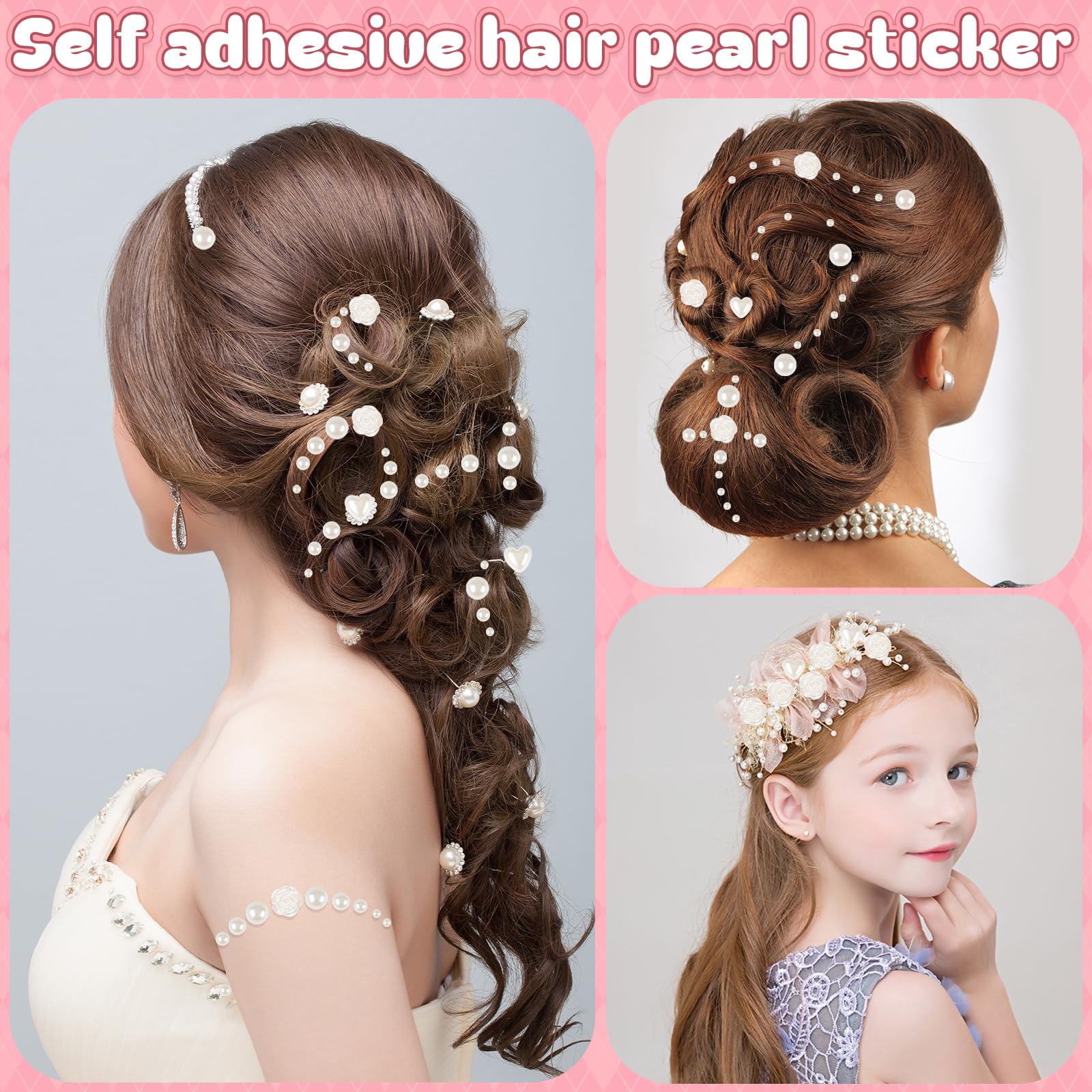 GIFOHAPY 10mm heart pearl stickers for cute embellishments.
