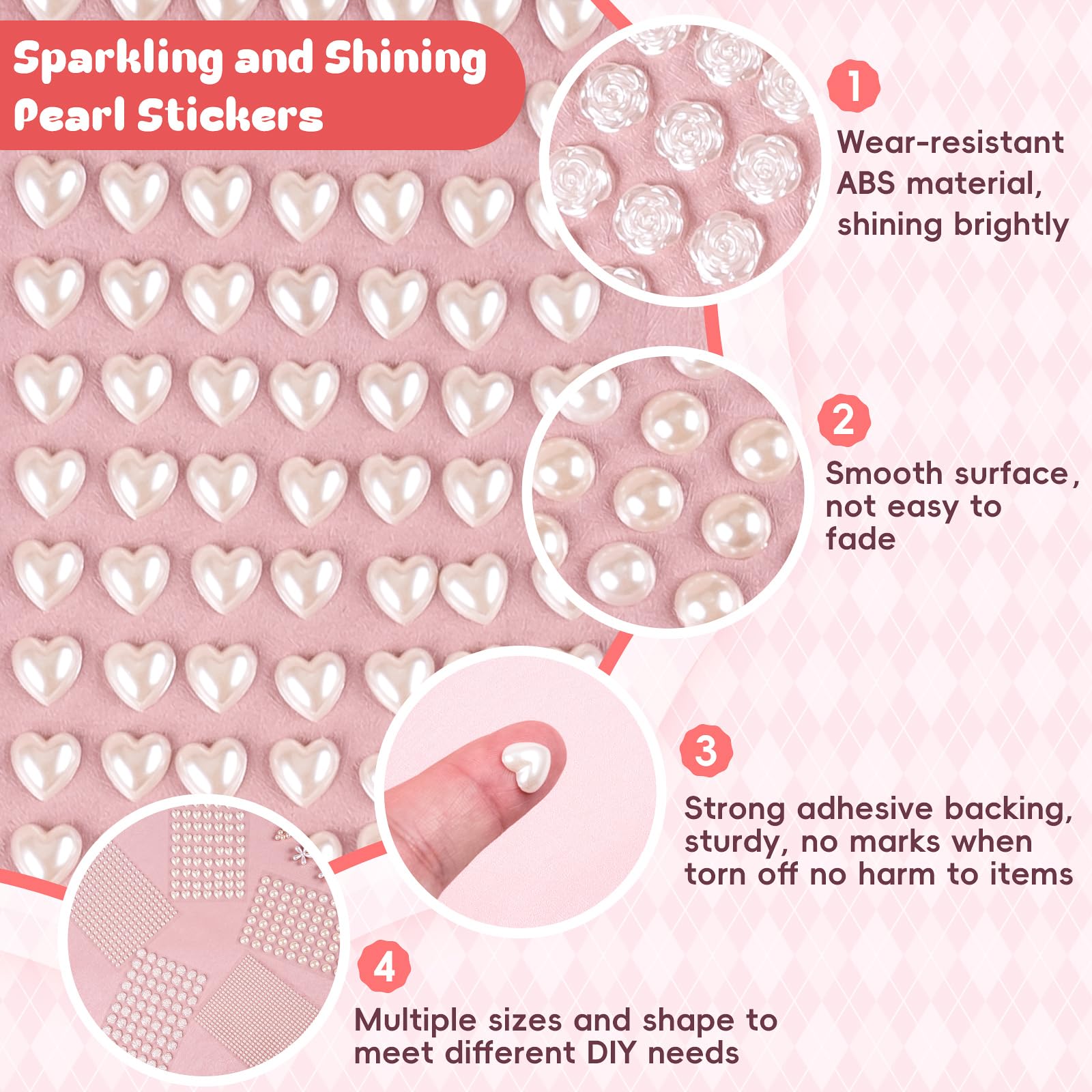 GIFOHAPY 5mm round pearl stickers add subtle sparkle to crafts.