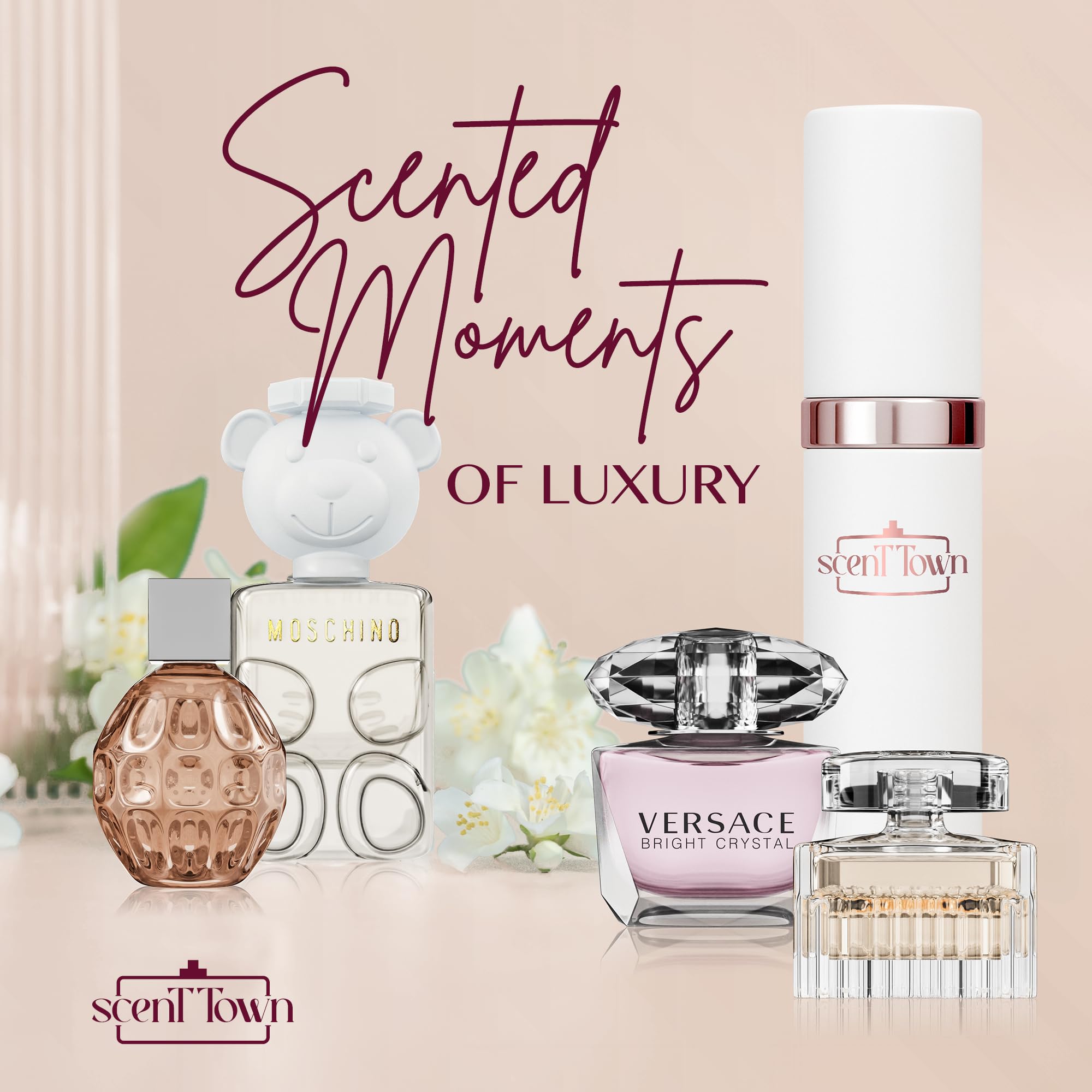 Gift-set unboxing shows premium perfume samples and sleek design