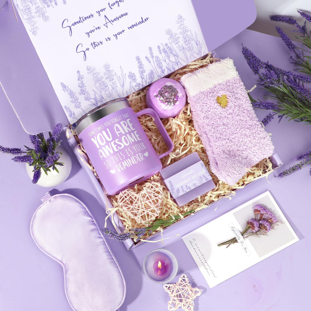 GiftPeak lavender-scented candle enhances tranquil evenings.