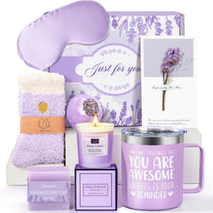 GiftPeak lavender spa gift basket for relaxing at home.