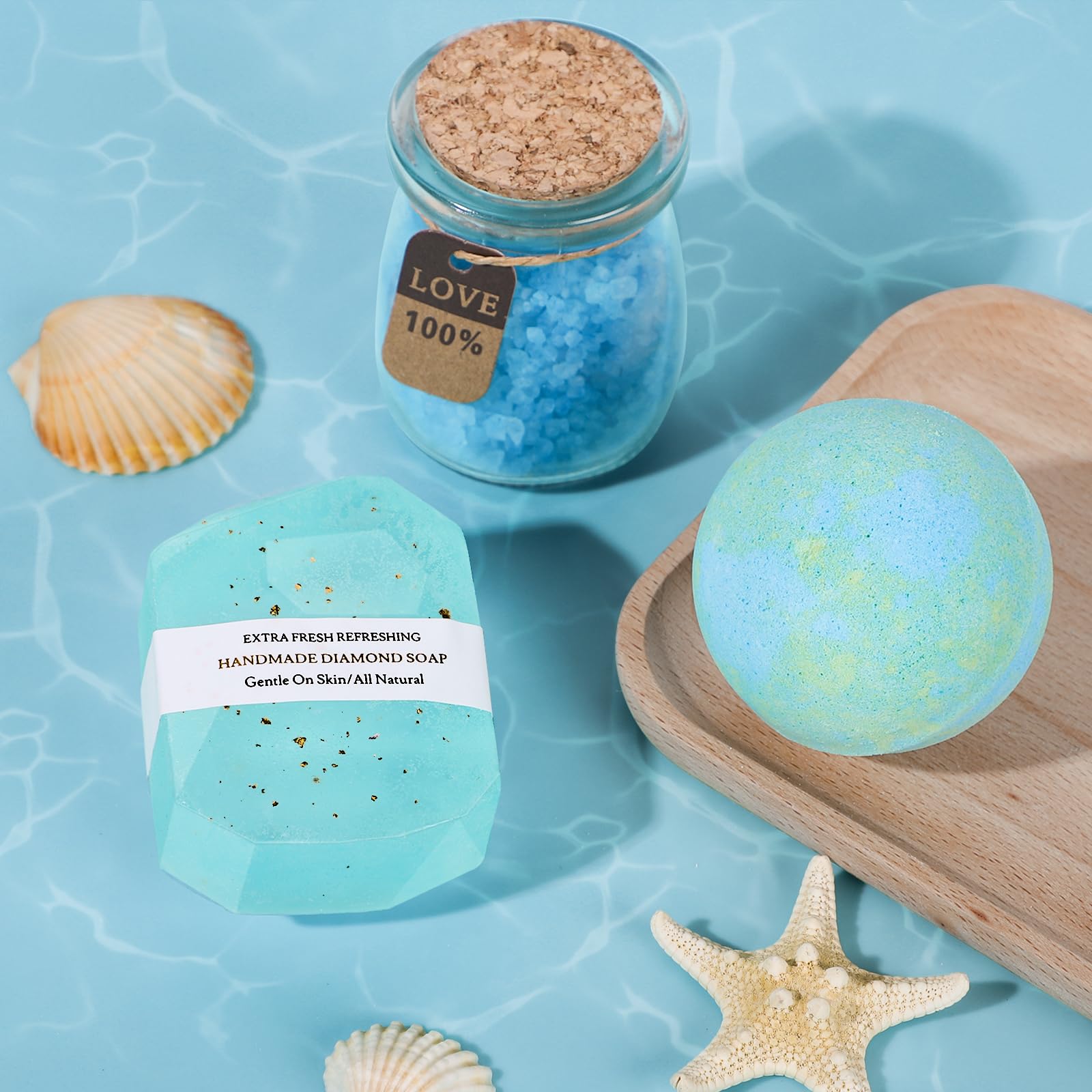 GiftPeak sea turtle bath bomb adds color and fizz for a relaxing soak.