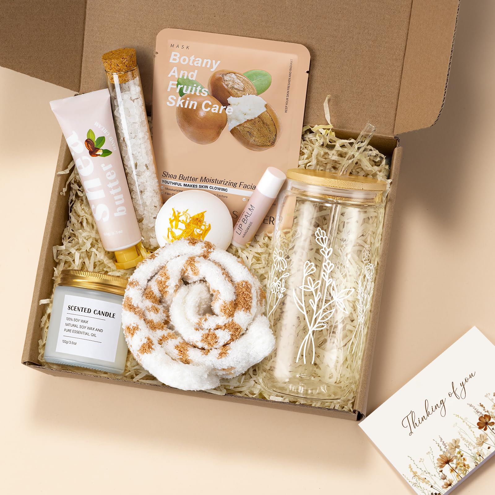 GiftPeak self care coffee glass cup shown with florals for stylish beverages