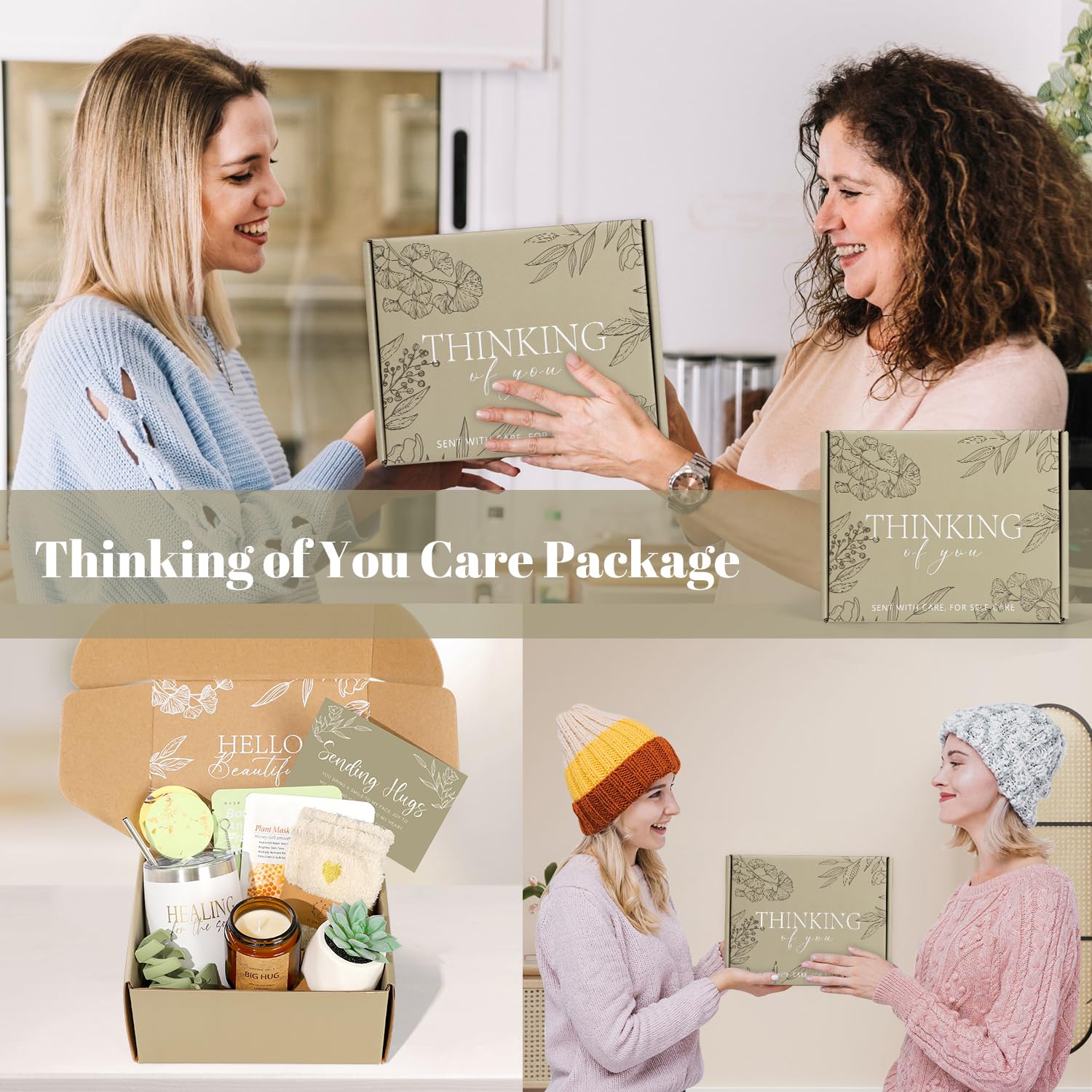 GiftPeak Thinking of You care package bath bombs; adds spa-like luxury to bath time.