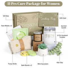 GiftPeak Thinking of You care package scented candle; creates a calming atmosphere.