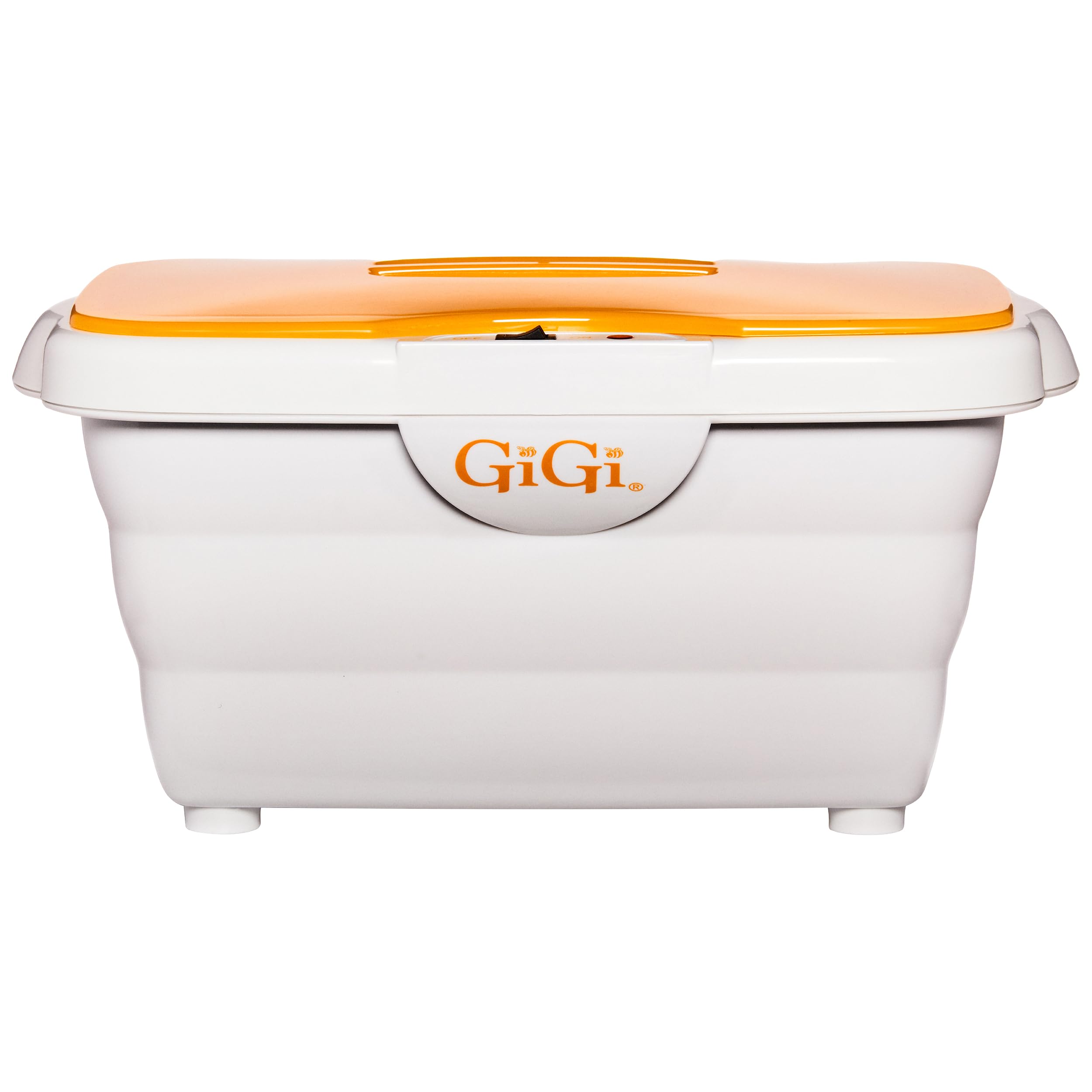 GIGI paraffin wax warmer on a counter for professional manicures and pedicures.