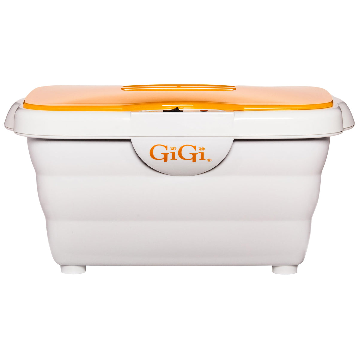 GIGI paraffin wax warmer on a counter for professional manicures and pedicures.