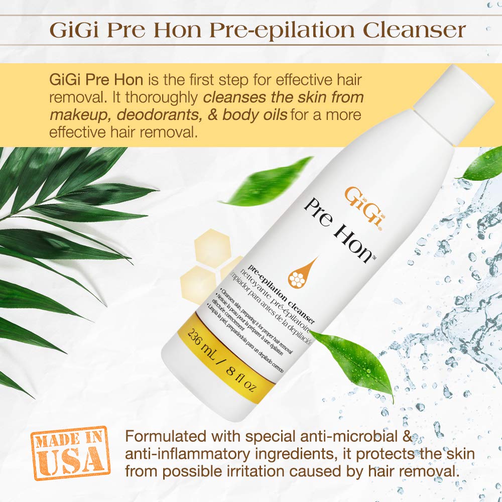 GIGI Pre Hon cleanser applied to skin to remove oil