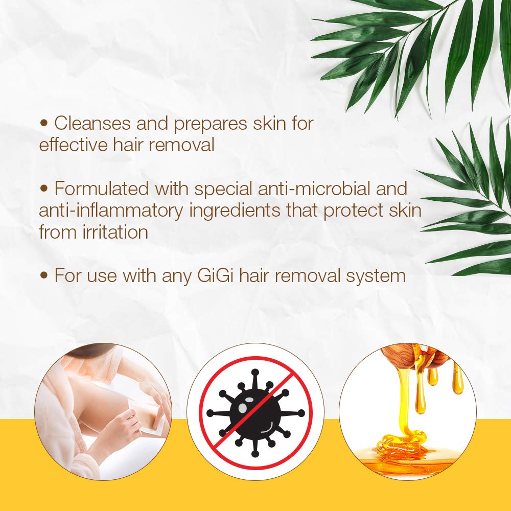 GIGI Pre Hon honey-infused cleanser texture softens skin before waxing